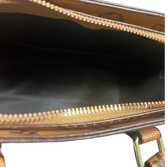 Designer Brown Floral Pattern Crossbody and Handbag - Picture 14 of 14